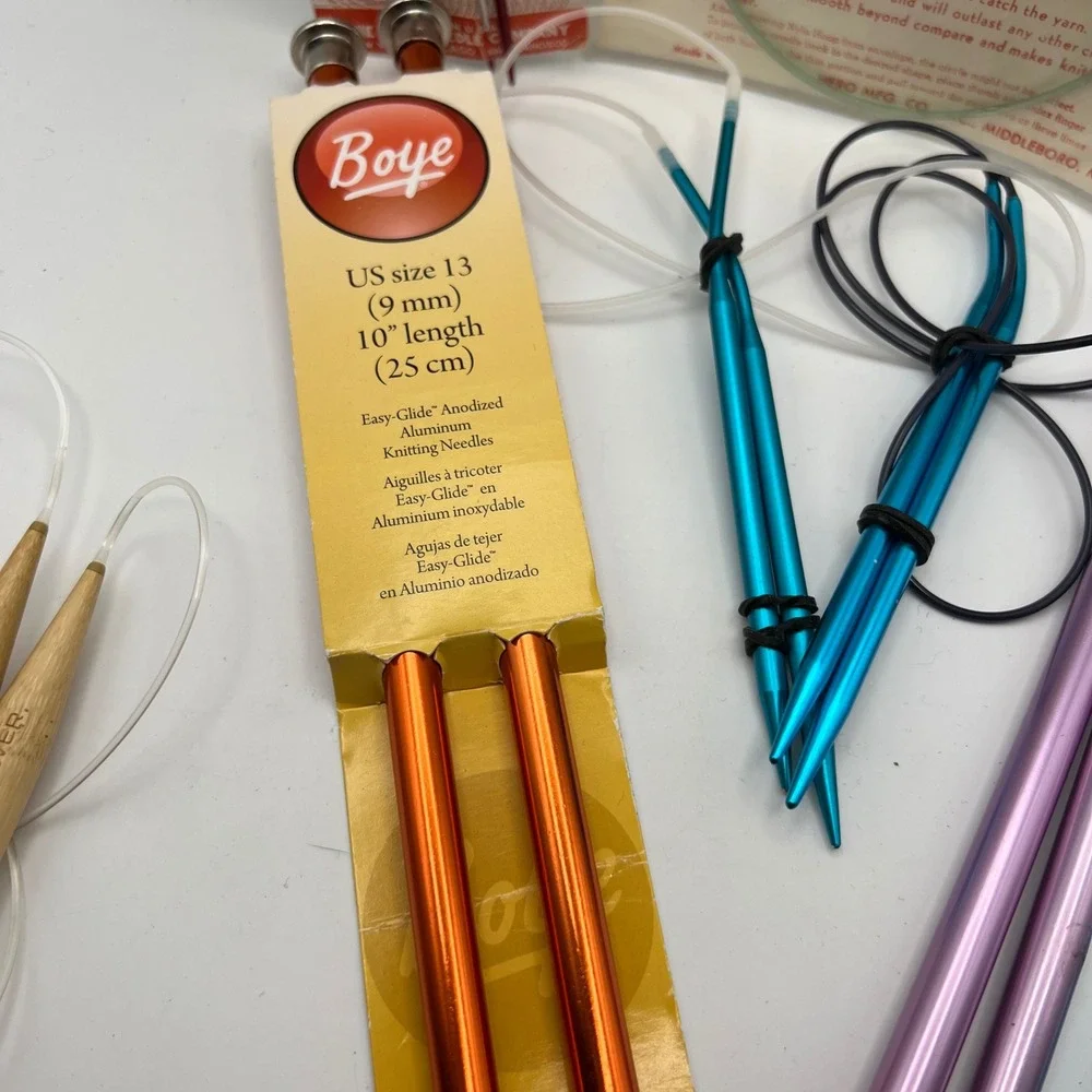 Knitting Needle Mixed Lot of 8 Circular Straight Vintage Modern DIY Crafting